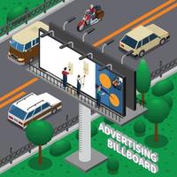 Billboard Isometric Composition Vector Illustration