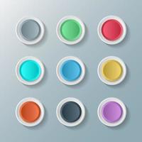 symbol set of round buttons.vector illustrator vector