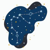 Cute constellation zodiac sign aquarius Doodles hand drawn stars and dots in abstract space vector