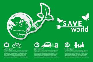 world with eco-friendly concept ideas,Infographic template,vector illustration vector