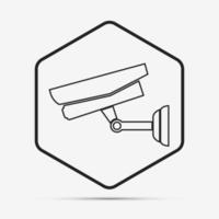 Cctv camera isolated on white background with long shadow black,Simple design style.vector illustration vector