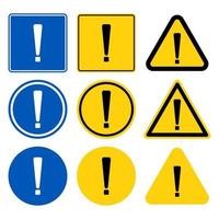 Exclamation mark symbol,Warning Dangerous black icon on white background.vector illustration vector