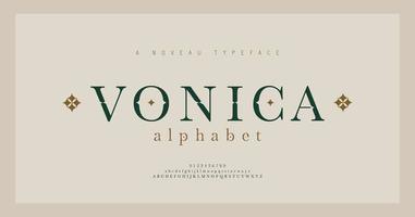 Elegant alphabet letters serif font and number. Classic Lettering Minimal Fashion. Typography fonts regular uppercase, lowercase and numbers. vector