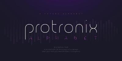 Abstract digital modern alphabet fonts. Typography technology electronic future creative font and number. vector