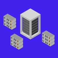 Isometric Server Database On Background vector