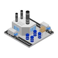 industria isométrica en el fondo vector