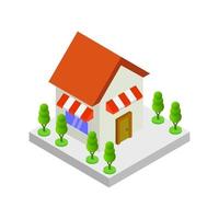 Isometric Shop On Background vector