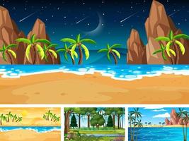 Set of different nature horizontal scenes vector