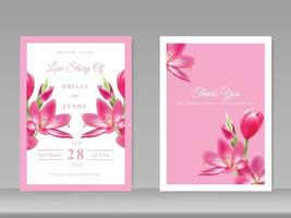 beautiful wedding invitation floral design vector