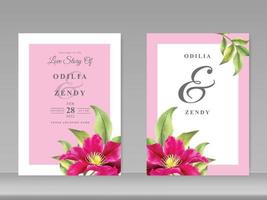 hermoso diseño floral de invitación de boda vector