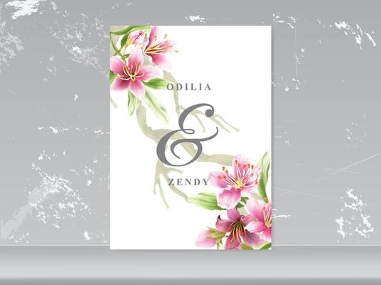 beautiful wedding invitation cherry blossom theme