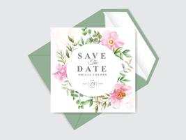 beautiful wedding card set magnolia design vector