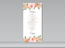 beautiful wedding card set roses design vector