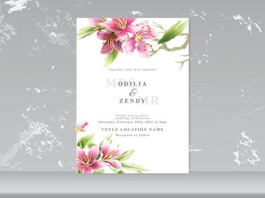 beautiful wedding invitation cherry blossom theme