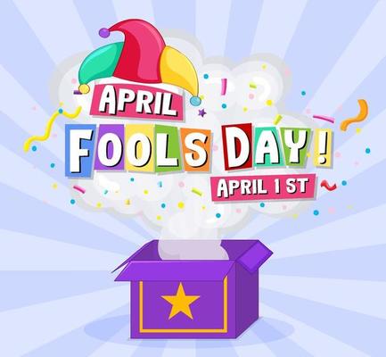 April Fool s Day font logo with Jester hat