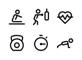 Simple Set of Fitness Related Vector Line Icons