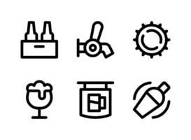 Simple Set of Beer Related Vector Line Icons