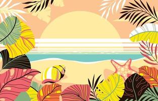 Beautiful Summer Sunset Background Concept vector