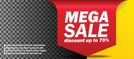 mega sale banner vector