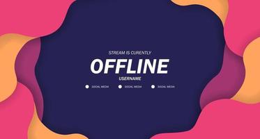 offline for gaming or live streaming with liquid pop poster banner background vector