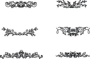 Collection of vector calligraphic objects for wedding invitation