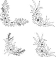elemento de ilustración de flores aisladas sobre fondo blanco vector