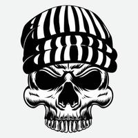 Vector Skull With Beanie Hat