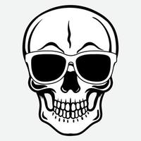 Vintage skull with sunglasses vector