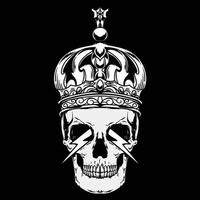 Vector skull with crown ornamental