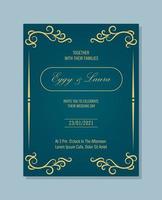 elegant wedding invitation with stylish ornaments vector