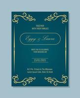 elegante invitación de boda con elegantes adornos vector