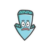 Cute Arrow Character Mascot Flat Cartoon Emoticon Vector Design Illustration