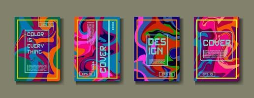 Design template cover, poster, brochure set. Retro style. A4 format. EPS 10 vector