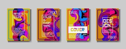 Design template cover, poster, brochure set. Retro style. A4 format. EPS 10 vector