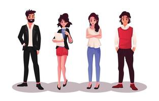 lindo conjunto de personajes de negocios vector