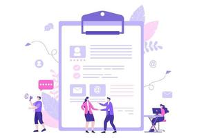 Job Hiring And Online Recruitment For web Landing Page, Banner, Background, Presentation Or Social Media. Vector Illustration