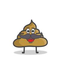 cute poop character flat cartoon vector design template illustration