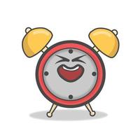 Cute clock character vector template design illustration