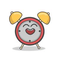 Cute clock character vector template design illustration