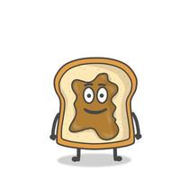 cute toast character vector design template illustration