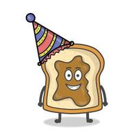 cute toast character vector design template illustration