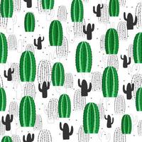 Cacti seamless pattern. Hand drawn textured decorative illustration. Vector succulents. Vector seamless pattern for stylish fabric design, paper, web.