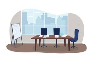 oficina sala de reuniones 2d vector web banner