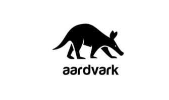 diseño de logotipo de vector negro oso hormiguero mínimo