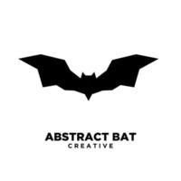 Plantilla de ilustración de vector de diseños de icono de logotipo negro murciélago abstracto