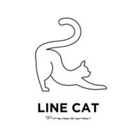 Black cat line simple logo vector