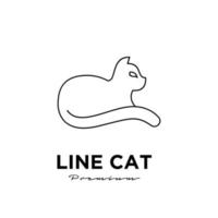 Black cat line simple logo vector