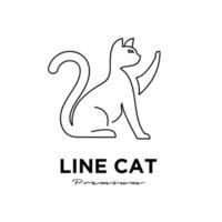 Black cat line simple logo vector