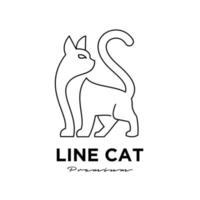 Black cat line simple logo vector