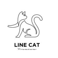 Black cat line simple logo vector